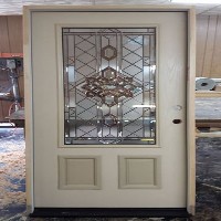 Fiberglass Door with Decorative insert
